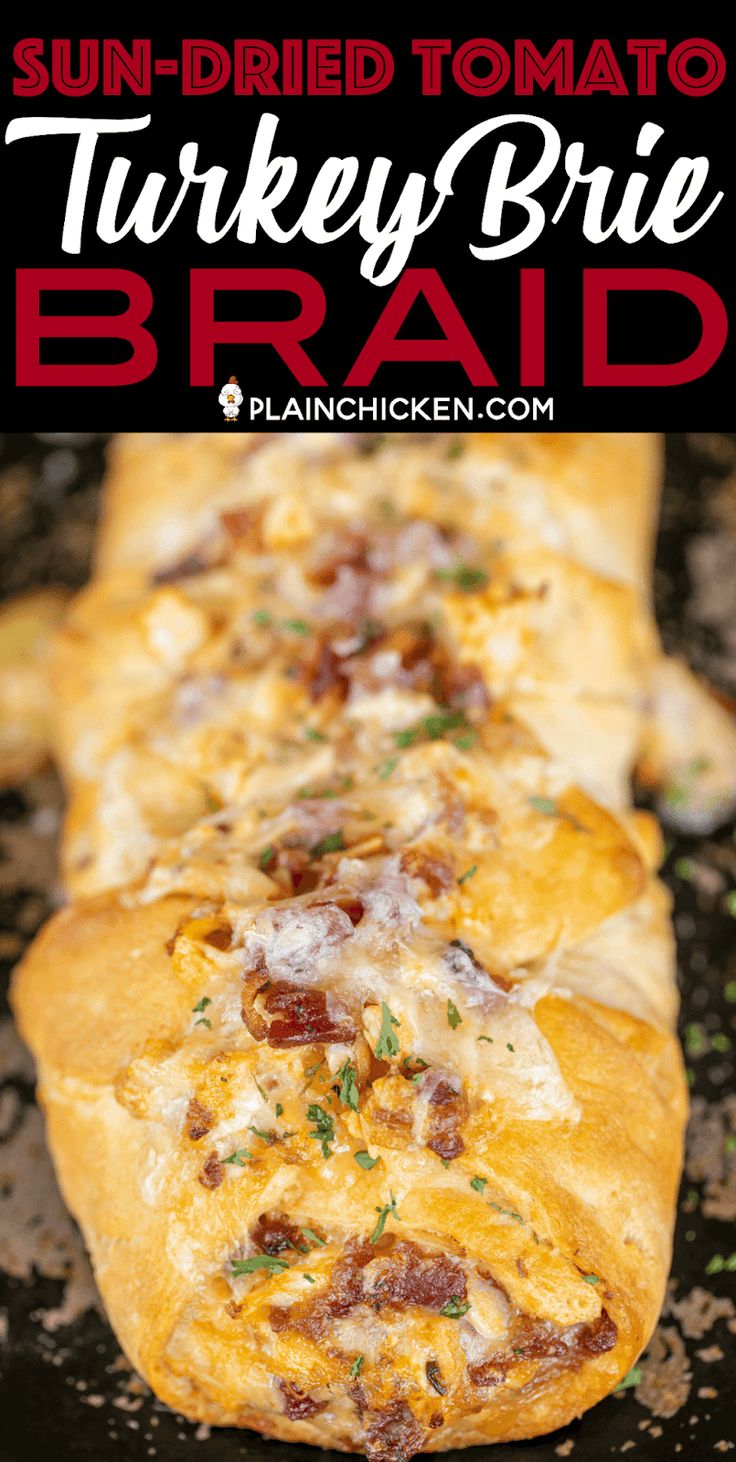 this sun dried tomato turkey brie bread is the perfect appetizer to serve for dinner