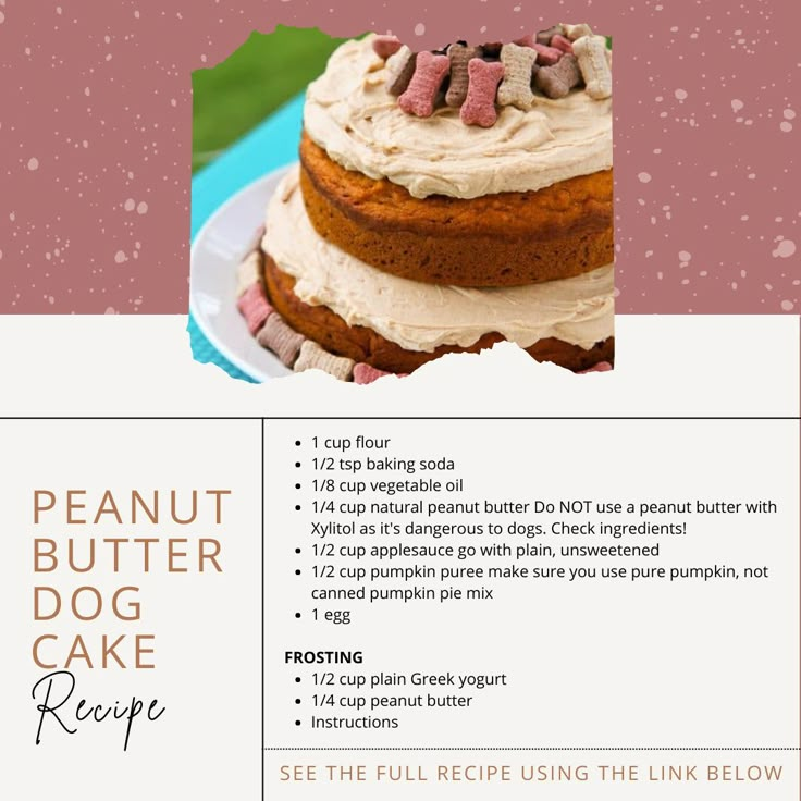 a recipe for a peanut butter dog cake