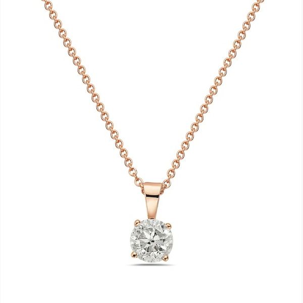 Ready for any occasion, this outstanding diamond pendant is a jewelry box must-have. Fashioned in 10K rose gold, this breathtaking choice showcases a dazzling 5/8 ct. diamond solitaire. Polished to a bright shine, this pendant suspends along an 18.0-inch cable chain that secures with a spring-ring clasp. Diamond Solitaire Pendant, Necklace Clasps, Solitaire Necklaces, Solitaire Pendant, Chain Ring, Diamond Stone, Diamond Solitaire, Necklace Designs, Spring Rings