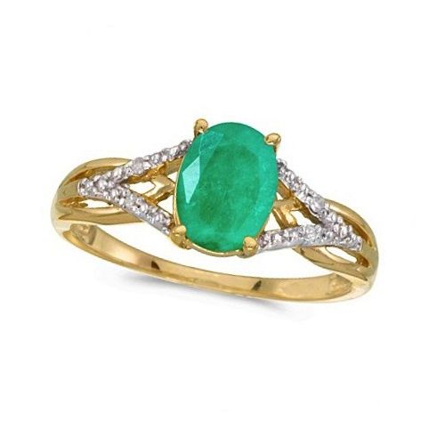 Oval Emerald and Diamond Cocktail Ring 14K Yellow Gold (1.12tcw) Yellow Gold Gemstone Rings, Latest Ring Designs, Rose Gold Morganite Ring, Emerald Set, Emerald Wedding Rings, Floral Engagement Ring, Diamond Cocktail Ring, Gold Gemstone Ring, Animal Rings