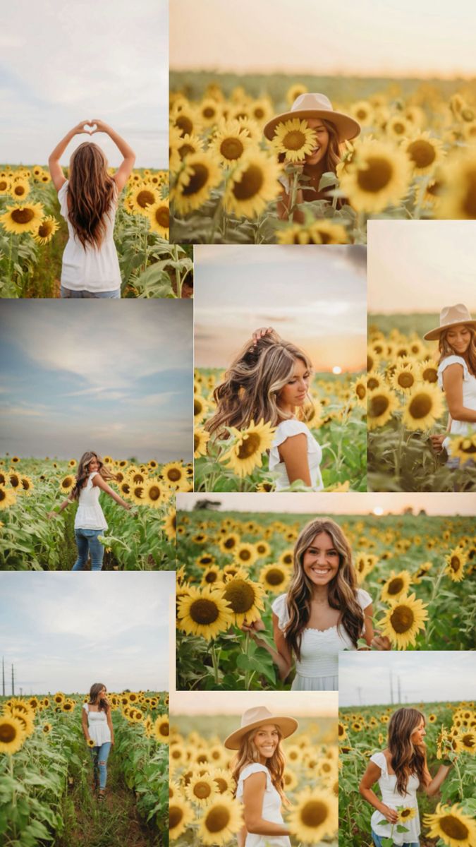 Senior Sesh💕 Wrestling Senior Pictures, Sunflower Field Photography, Sunflower Field Pictures, Field Senior Pictures, Outdoor Senior Pictures, Senior Photoshoot Poses, Sunflower Photography, Senior Photography Poses, Country Senior Pictures