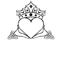 a drawing of a heart with a crown on it's head and two hearts in the middle