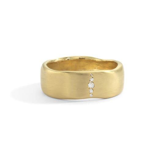 Gold Diamond Jewelry With Thick Band, Gold Diamond Thick Band Ring, Gold Thick Band Diamond Ring With Single Cut Diamonds, Gold Diamond Wide Band Ring, Wide Band Diamond Ring With Single Diamond, Yellow Gold Diamond Ring With Thick Band, Gold Jewelry With Diamond Accents Wide Band, Wide Band Yellow Gold Ring With Single Cut Diamonds, Gold Wide Band Jewelry With Single Diamond