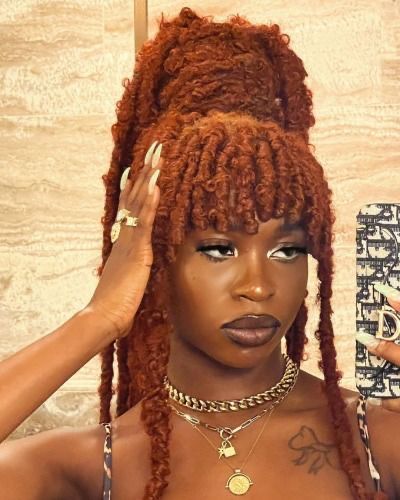 Makeup Hacks Beauty Secrets, Ginger Women, Ginger Hair Color, Braided Bangs, Blonde Braids, Cute Box Braids Hairstyles, Dyed Natural Hair, Mirror Pics, Braids For Black Women