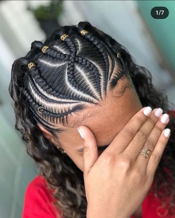 Feed In Braids Hairstyles, Braids Hairstyles Pictures, Braided Cornrow Hairstyles, Goddess Hairstyles, Protective Hairstyles Braids, Cool Braid Hairstyles, Hairdos For Curly Hair, Sassy Hair, Curly Girl Hairstyles