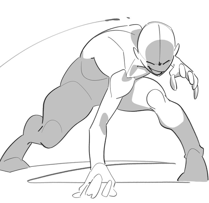 a drawing of a man doing push ups