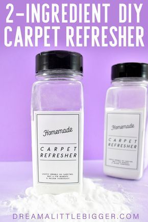 2 ingredient diy carpet refresher with text overlay that reads, 2 ingredient diy carpet refresher