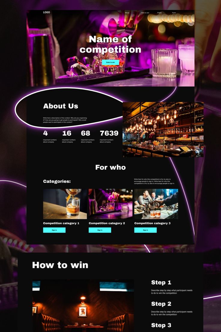 Neon Event Website Template Party Website Design, Neon Website Design, Events Website Design, Event Page Design, Event Website Design, Neon Website, Webpage Design Layout, Events Website, Dj Website