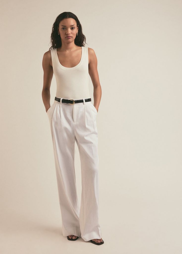 white linen Pants For Work, White Linen Pants, Linen Pant, Deep Autumn, European Vacation, Favorite Daughter, White Pants, Linen Pants, White Linen