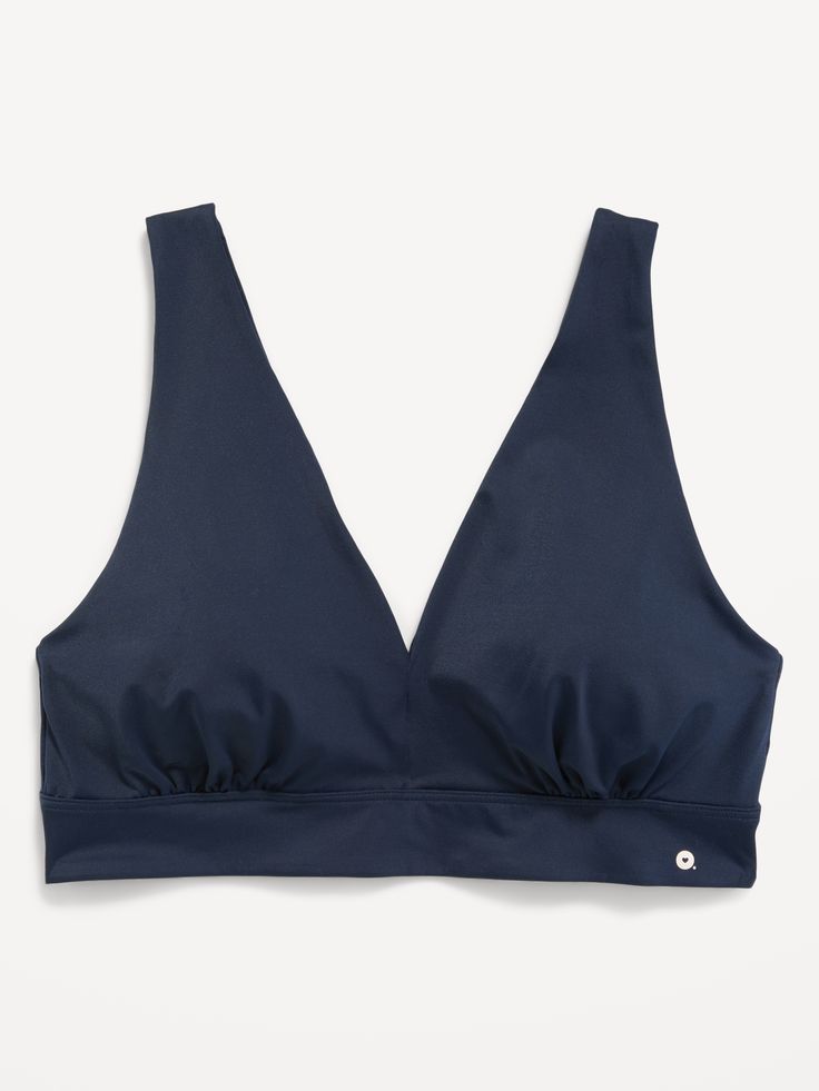 deep v-neck wide straps elastic-banded hem fitted high coverage hits above ribcage light support for a-c cups xs = 34a, 32b cup sizes s = 32c, 34b, 36a cup sizes m = 34c, 34d, 36B, 36c, 38b cup sizes l = 34d, 34dd, 36c, 36d, 38b, 40b cup sizes xl = 38dd, 40d, 40dd cup sizes xxl = 42d, 42dd cup sizes models are approx.  5'9" and wear sizes s (4), l (12), and xl (18)machine wash according to the care instruction label Chic Pants, Bralette Top, Top Hits, Cup Sizes, Plus Size Models, Rainy Season, Bralette Tops, Bras And Panties, Wide Straps