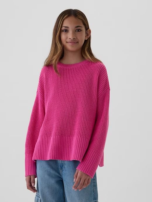 Kids Oversized Sweater | Gap Gap Relaxed Fit Sweatshirt For Fall, Gap Cotton Sweater For Fall, Gap Long Sleeve Sweater With Ribbed Cuffs, Gap Oversized Long Sleeve Tops, Oversized Long Sleeve Gap Tops, Gap Cotton Sweater For Spring, Gap Cotton Spring Sweater, Gap Relaxed Fit Sweatshirt For Spring, Gap Oversized Long Sleeve Sweatshirt