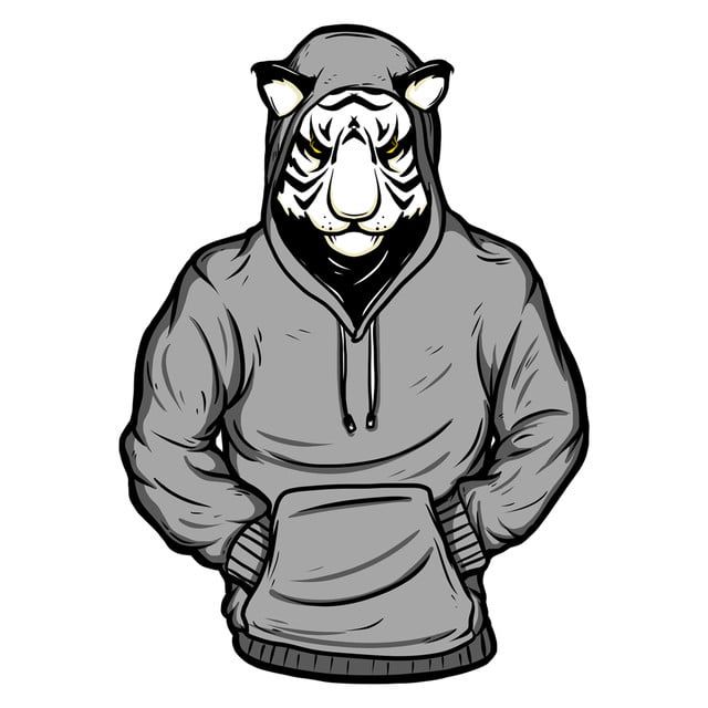 an animal wearing a hoodie with his hands in his pockets