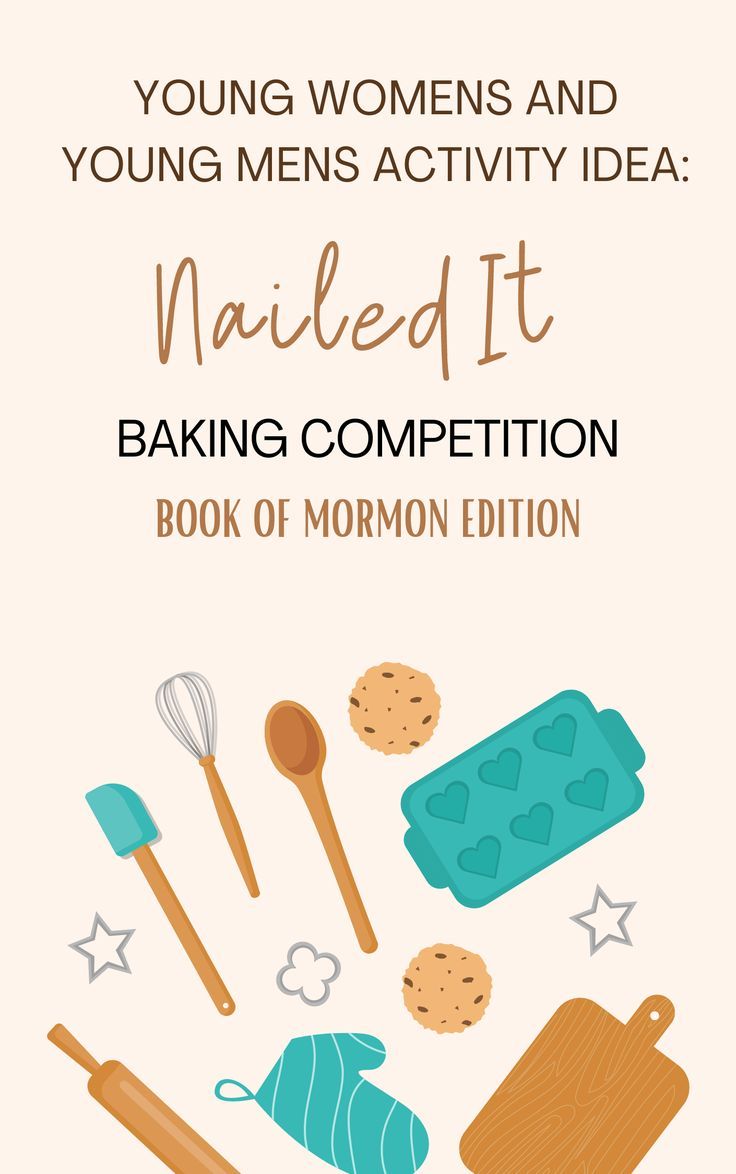 an advertisement for baking competition with cookies and other items in the background, including utensils