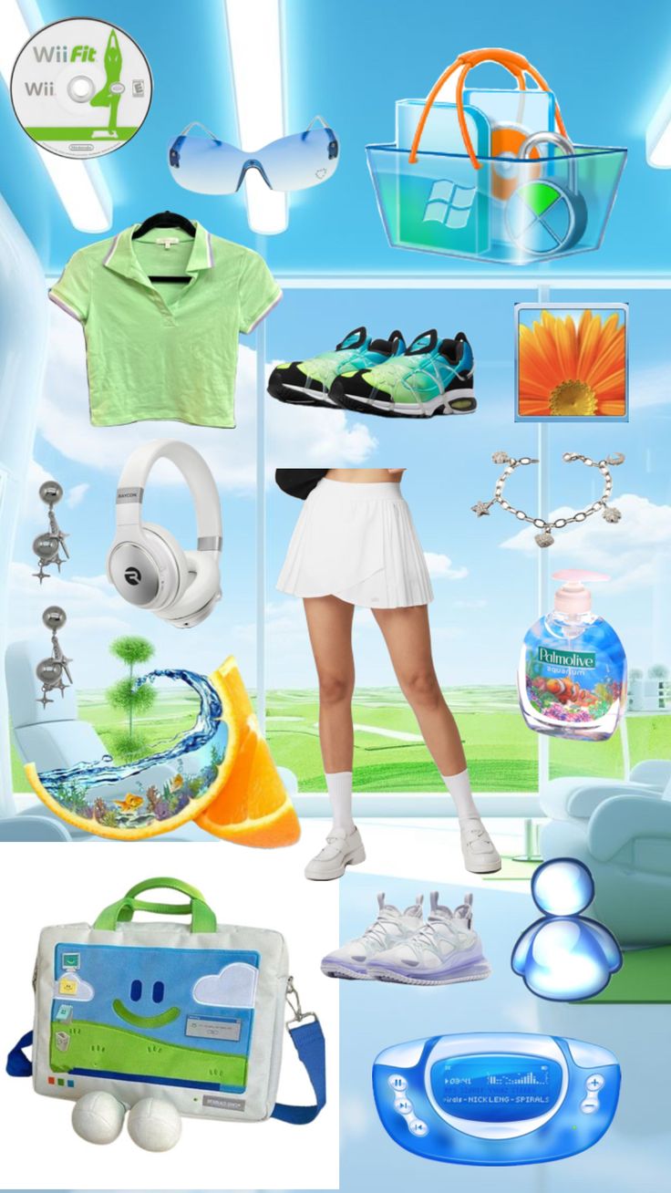 FRUTIGER AERO OUTFIT 🤩 Nostalgia 2000s Aesthetic, 60’s Mod, Nostalgia Aesthetic, Frutiger Aero, Fits Aesthetic, Florida Girl, 2000s Aesthetic, Retro Futurism, Edgy Outfits