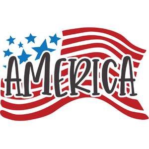 an american flag with the word america written on it