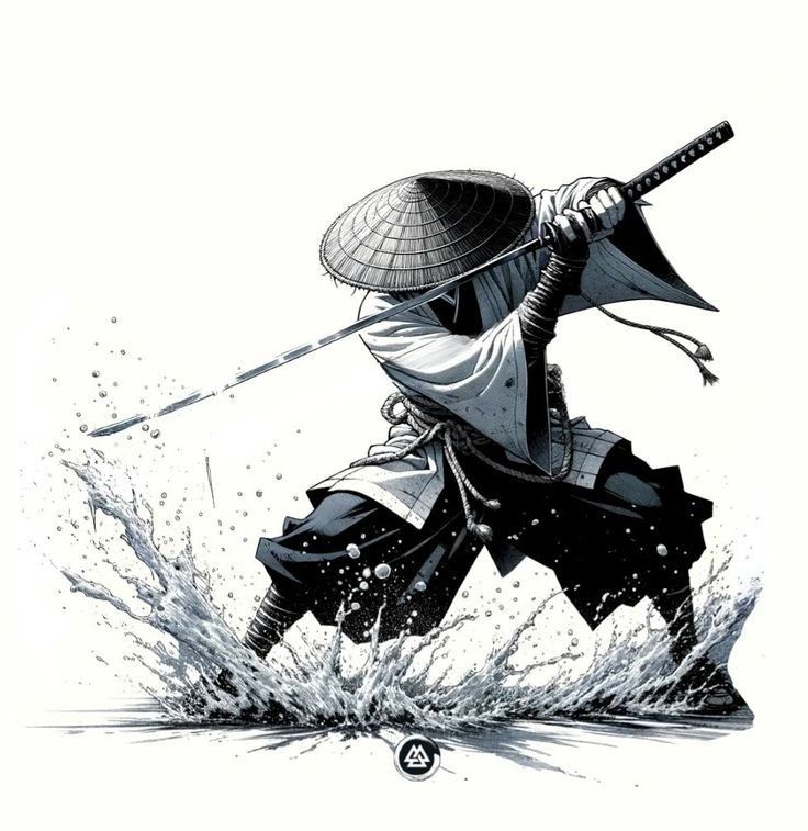 Anime Ninja Art, Samurai Pose Drawing, Samurai Drawings, Ninja Drawing, Samurai Sketch, Samurai Manga, Samurai Ronin, Samurai Drawing, Anime Samurai