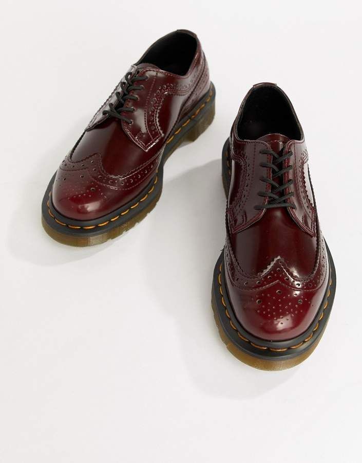 Dr Martens Vegan 3989 Cherry Leather Stacked Brogues Dr Martens 3989, Dr Martens Men, Gentleman Shoes, Classy Shoes, Vegan Boots, Mens Boots Fashion, Best Mens Fashion, Oxford Shoes Men, Brogue Shoes