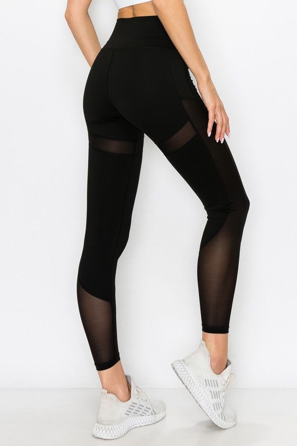 High waisted mesh decorated leggings made with lightweight, moisture-wicking power fabric. Featuring high elasticity and thick fabric that is squat proof, sweat-wicking and a tummy flattening waistband with a hidden pocket!• Mesh detailing• Squat Proof• Soft and stretchy• Moisture wicking fabric• Fits like a glove• 4-way-stretch fabric for a move-with-you feel• Tummy-flattening waistband with interior hidden pocket• Flat lock seams prevent chafing• 83% Nylon 17% Spandex Breathable Stretch Running Leggings, Breathable Stretch Leggings For Running, Elastane Tights For Light Exercise, Breathable Tight Sportswear Yoga Pants, Breathable Tight Sportswear Leggings, Breathable Tight Leggings For Training, Breathable Tight Training Leggings, Breathable Tight Yoga Pants Sportswear, Breathable Training Leggings With Tight Fit