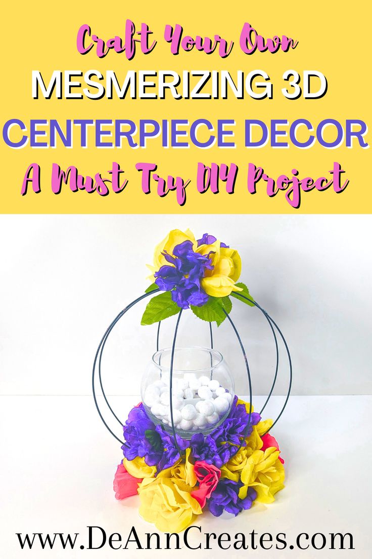 This pin features an image of a beautiful DIY 3D Wreath adorned with pink, yellow, and purple flowers. It also has a candle holder, filled with vase filler and a battery-operated candle. 3d Wreath, Kids Birthday Crafts, Diy Events, Craft Projects For Adults, Halloween Craft Projects, Birthday Party Decorations Diy, How To Make Banners, Spring Decor Diy, Christmas Craft Projects