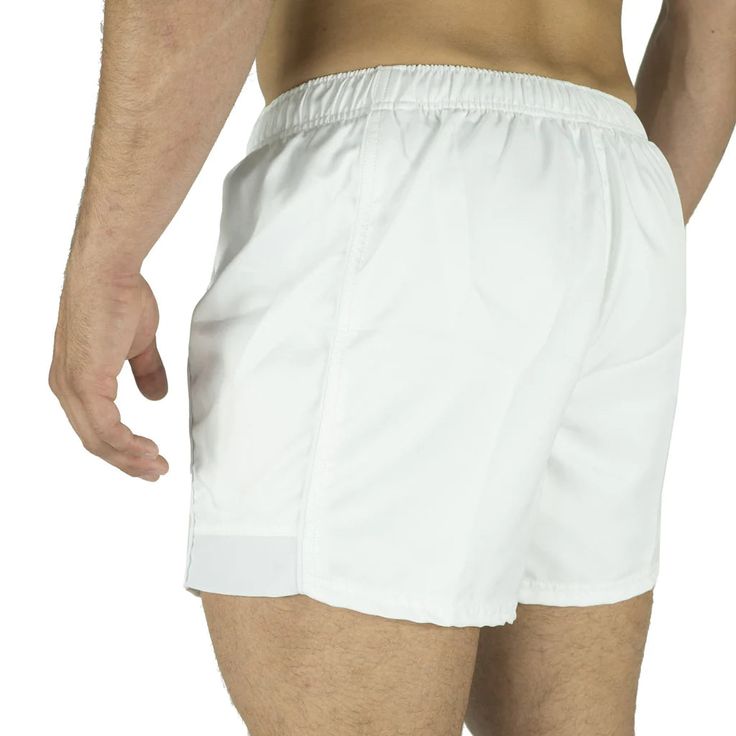 Our Performance Rugby Game Shorts with Stretch Crotch are the newest innovation in comfortable and durable on-field shorts. Featuring a 100% Polyester body with Poly-Spandex Stretch Crotch and Side Panels, these shorts provide you the mobility you want, comfort you love, and toughness you need. The Stretch Crotch design allows for a fuller and less restricting range of motion. Combined with Side Panels that provide a more comfortable fit around your leg, these shorts are truly the next step in P White Functional Nylon Shorts, Functional White Nylon Shorts, White Nylon Athletic Shorts With Built-in Liner, White Short Boxer Briefs With Elastic Waistband, White Boxer Briefs With Elastic Waistband, White Moisture-wicking Nylon Shorts, White Stretch Nylon Shorts, Sportswear Swim Trunks With Built-in Shorts, Stretch Nylon Shorts For Sports Events