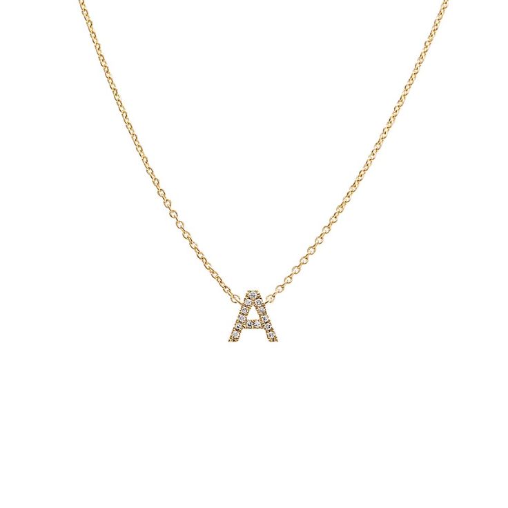 Show off your sophisticated and brilliant style in Adina Eden's Natural Diamond Initial Necklace, featuring a dainty initial charm set with sparkling diamonds on a delicate chain of 14K gold. Customize this pendant necklace with either your first or last initial or the initial of your significant other. This dazzling piece is a definite crowd-pleaser particularly when you rock it with a few fine necklaces and a pair of heels for a flirty look. Product Details 14K Gold, 14K White Gold & 14K Rose Letter Necklace Initials Diamond, Diamond Letter Necklace, Letter Necklace Initials, Diamond Initial Necklace, Dainty Pendant, Bangles Jewelry Designs, Charm Set, Bangles Jewelry, Rose Gold Diamonds