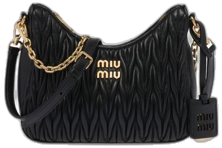 Elegant Miu Miu Shoulder Bag For Evening, Luxury Miu Miu Evening Shoulder Bag, Miu Miu Leather Evening Shoulder Bag, Black Miu Miu Top Handle Shoulder Bag, Luxury Miu Miu Crossbody Shoulder Bag, Formal Miu Miu Shoulder Bag With Detachable Strap, Black Miu Miu Shoulder Bag With Top Handle, Formal Miu Miu Shoulder Bag With Adjustable Strap, Miu Miu Formal Shoulder Bag With Detachable Strap