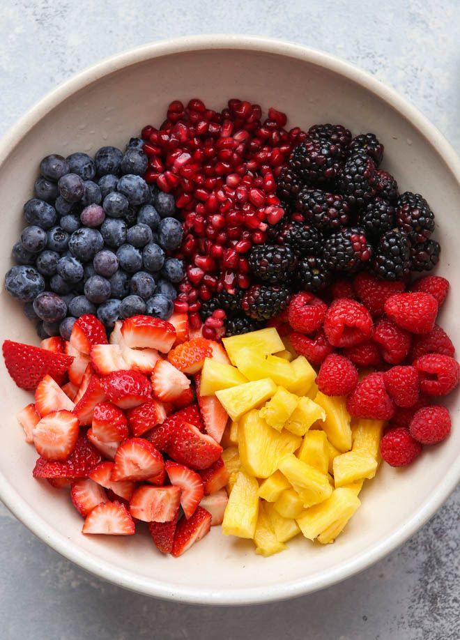 a bowl filled with different types of fruit