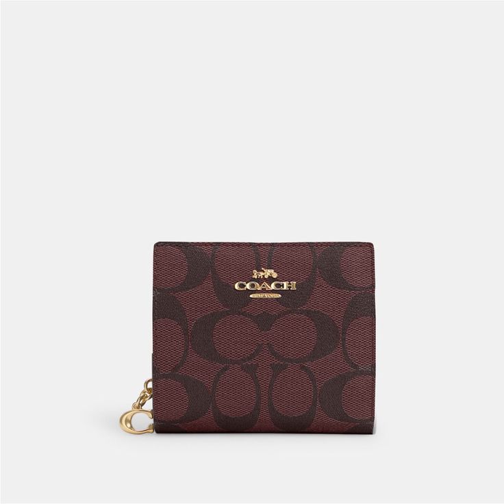 Coach Snap Wallet In Signature Canvas Brown Black 100% Authentic,Money Back Guaranteed Signature Coated Canvas And Smooth Leather Three Credit Card Slots Id Window Full-Length Bill Compartment Snap Closure Outside Zip Coin Pocket 4 1/4" (W) X 3 1/2" (H) X 1" (D) 10.5cm (W) X 9.5cm (H) X 2.5cm (D) Chic Brown Wallet With Interior Card Slots, Formal Brown Wallet With Removable Pouch, Evening Wallets With Removable Pouch In Brown, Brown Rectangular Wallet For Evening, Coach Bifold Wallet With Removable Pouch, Chic Brown Rectangular Wallet, Brown Bifold Wallet With Removable Pouch, Elegant Brown Wallet With Removable Pouch, Chic Coach Bifold Wallet