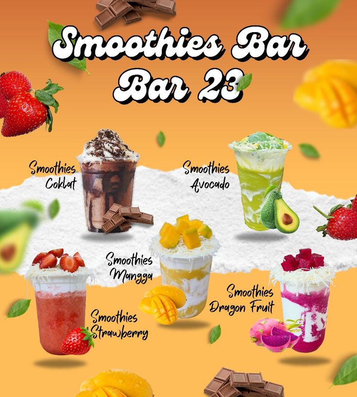 a poster with different types of smoothies on it