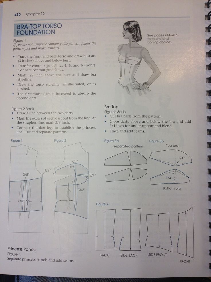 an instruction manual on how to sew the bralet for a woman's top