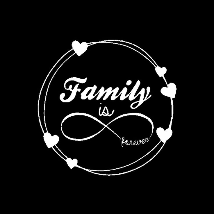 the logo for family is forever with hearts on it and an arrow in the middle