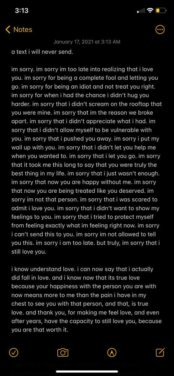 a text message on the screen that says, i'm sorry to someone who is not