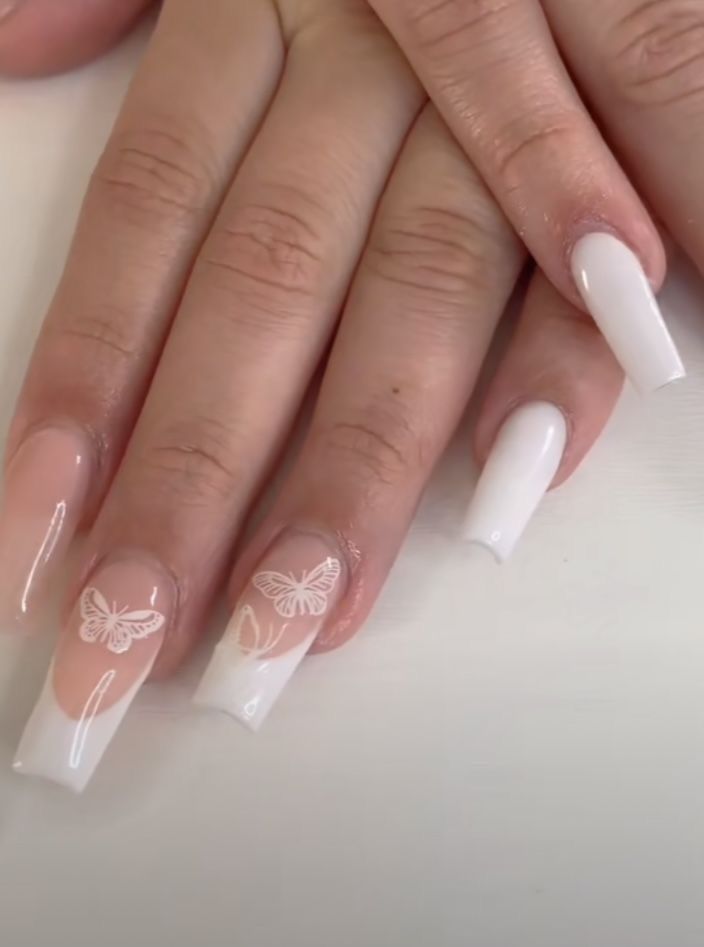 Simple Gel Extension Designs, Nails For Punta Cana, Graduation Nails Acrylic Almond, Nail Inspo Medium, Matching Nails With Best Friend, Mid Length Nails, Acrylic Nails With Gel Polish, Nail Art Coffin, Nails Hearts