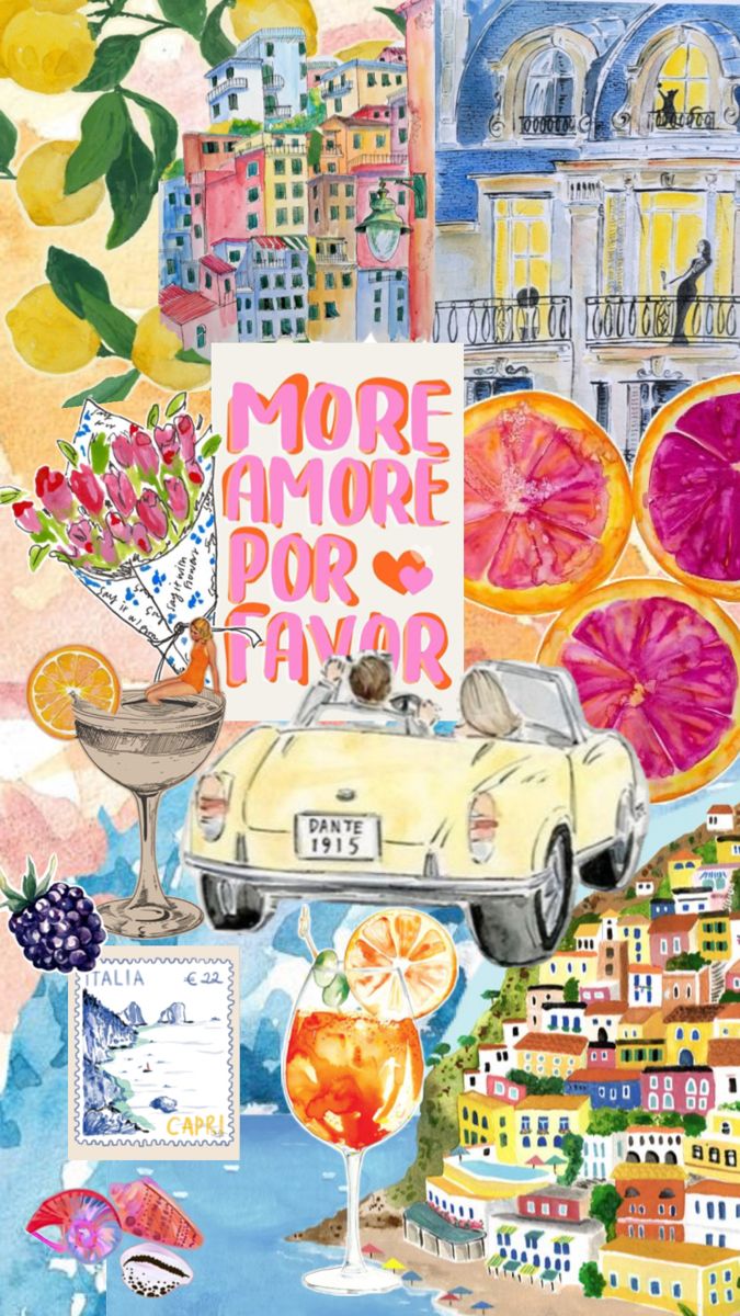 A collage of Europe, aperol spritz, lemons, Amalfi coast and more Collage Des Photos, Cute Summer Wallpapers, Preppy Wallpaper, Phone Wallpaper Patterns, Cute Patterns Wallpaper, Pretty Wallpaper Iphone, Summer Wallpaper, Art Collage Wall, Cute Backgrounds