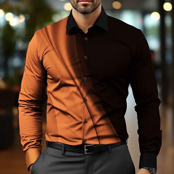 Category:Shirt; Season:Fall,Winter,Spring  Summer; Fabric:Polyester; Sleeve Length:Long Sleeve; Look After Me:Machine wash,Hand wash; Gender:Men's; Thickness:Thin; Style:Casual,Business Casual; Elasticity:Stretch; Tops Type:Dress Shirt,Button Up Shirt; Occasion:Party Evening Wear,Daily,Business; Fit Type:Regular Fit; Pattern:Geometric Pattern,Ombre; Design:3D Print,Button Up; Neckline:Shirt Collar; Brand:OUKU; Listing Date:08/29/2024 Button Up Shirt Long Sleeve, Stretch Tops, Shirt Outfit Men, Mens Printed Shirts, Ombre Design, Formal Shirts For Men, Business Casual Men, Men's Shirts, Shirt Long Sleeve