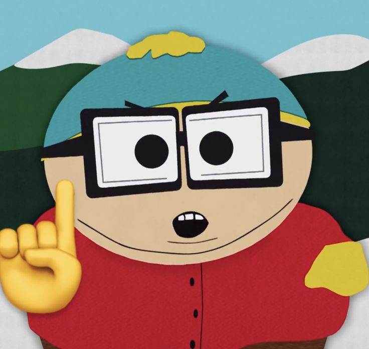 a cartoon character with glasses making the peace sign and holding his hand up in front of him