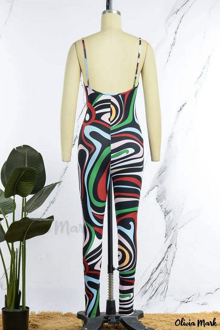 Olivia Mark - Elegant Print Backless Spaghetti Strap Jumpsuits with a Flattering Fit Jumpsuit Online, Wholesale Fashion, Olivia Mark, Buy Now, Spaghetti Strap, Spaghetti, Vibrant Colors, Jumpsuit, Color