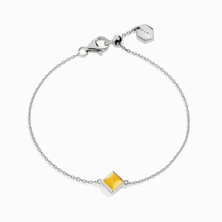 Cleo Pyramid Bracelet Marli New York White Yellow Quartzite Timeless Yellow Gemstone Jewelry, Luxury Sterling Silver Chain Bracelet, Tarnish Resistant, Luxury Sterling Silver Chain Bracelet Tarnish Resistant, Luxury Cable Chain Diamond Bracelet Gift, Luxury Diamond Bracelet With Cable Chain As Gift, Adjustable Yellow Gold Diamond Bracelet In Sterling Silver, Luxury Gold Cable Chain Bracelet As Gift, Luxury Yellow Bracelet Jewelry, Minimalist Yellow Sterling Silver Jewelry