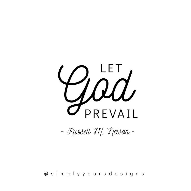 the words let god prevail written in black on a white background