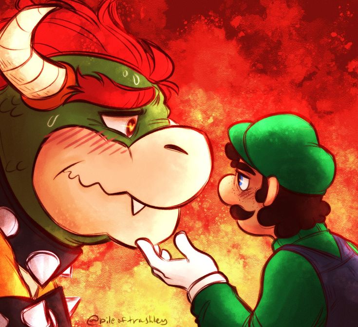 an image of mario and luigi talking to each other