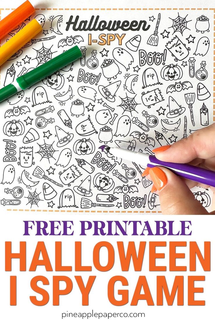 halloween coloring pages with free printables for kids to color and play on the table