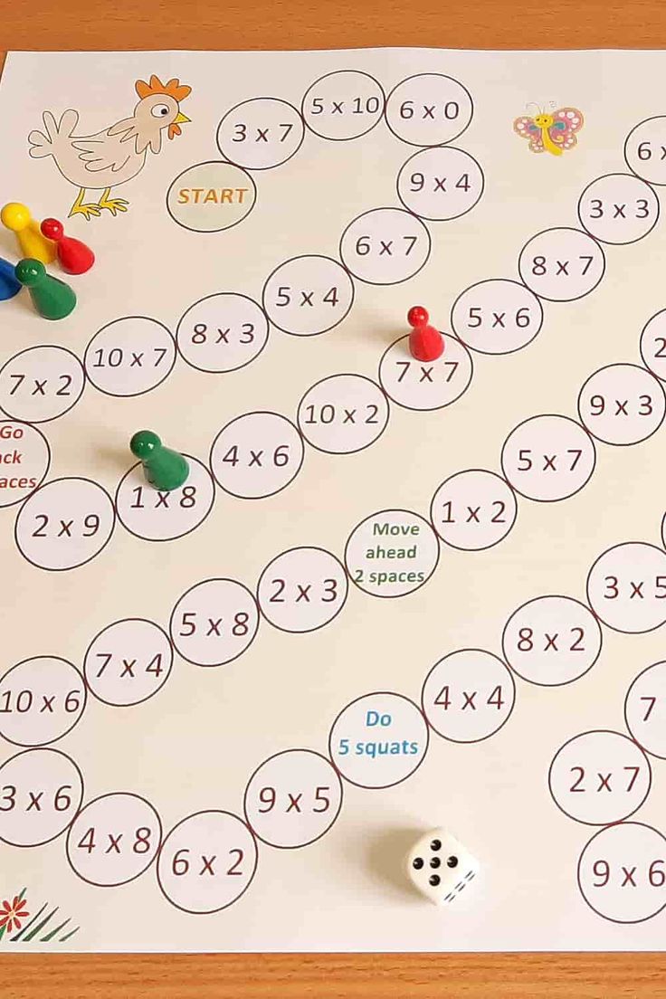 a board game with numbers and dices on the table for children to practice addition skills