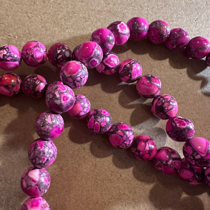 Color: pink black and white Style: round Size: 8 mm Hole size: 1mm Number of beads: about 50 Limited quantities Pink Round Beaded Jewelry 8mm, Pink Beaded Jewelry With 8mm Round Beads, Pink Round 8mm Bead Jewelry, Pink 8mm Beads Spiritual Beaded Bracelet, Pink Round Spiritual Beaded Bracelets, Pink Spiritual Style Beaded Bracelets With 8mm Beads, Pink Spiritual Beaded Bracelet With 8mm Beads, Spiritual Pink Spacer Beads, Spiritual Pink Beaded Bracelets With 8mm Beads