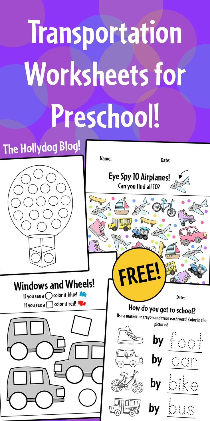 transportation worksheets for preschool with free printables to help them learn how to use