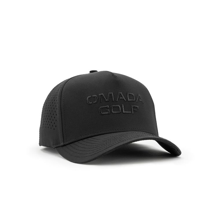 #color_Blackout Black Hats With Custom Logo For Sports Events, Black Hats With Custom Logo And Curved Brim, Black Hat With Custom Logo And Curved Bill, Black Curved Bill Hat With Custom Logo, Black Curved Brim Hat With Custom Logo, Black Cap For Golf, Black Sports Hat With Custom Logo, Black Golf Cap, Black Snapback Hat For Golf