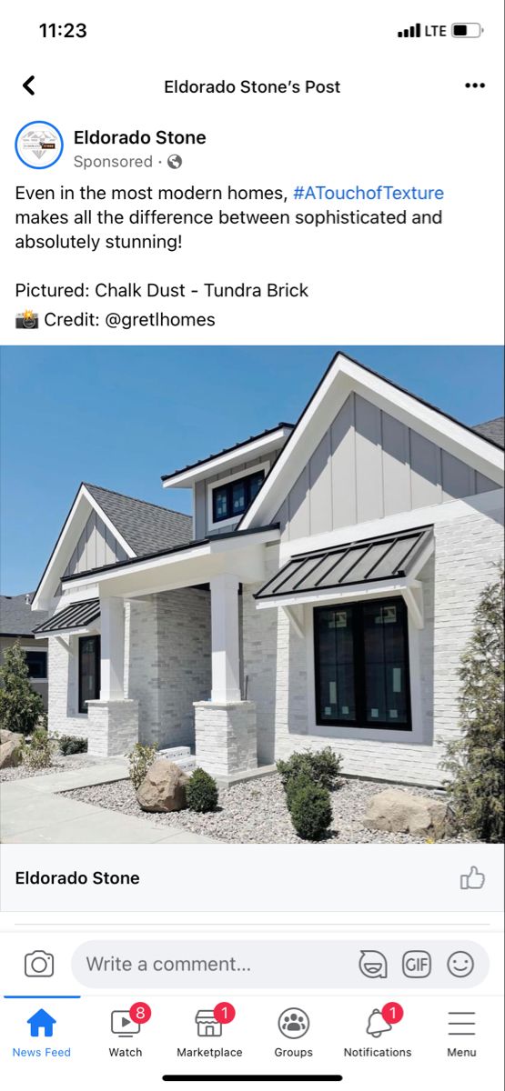 a house that is on the facebook page with an ad for it's website