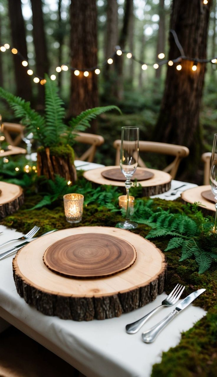 21 Enchanted Forest Wedding Decor Ideas | ThriveNaija Fairytale Forest Wedding Theme, Nature Wedding Table Decor, Got Wedding Theme, Fall Wedding Woods, Forest Wedding Simple, Mossy Wedding Centerpiece, Dark Forest Wedding Decor, Wedding Ideas Forest Green, Enchanted Forest Wedding Theme Color Palettes