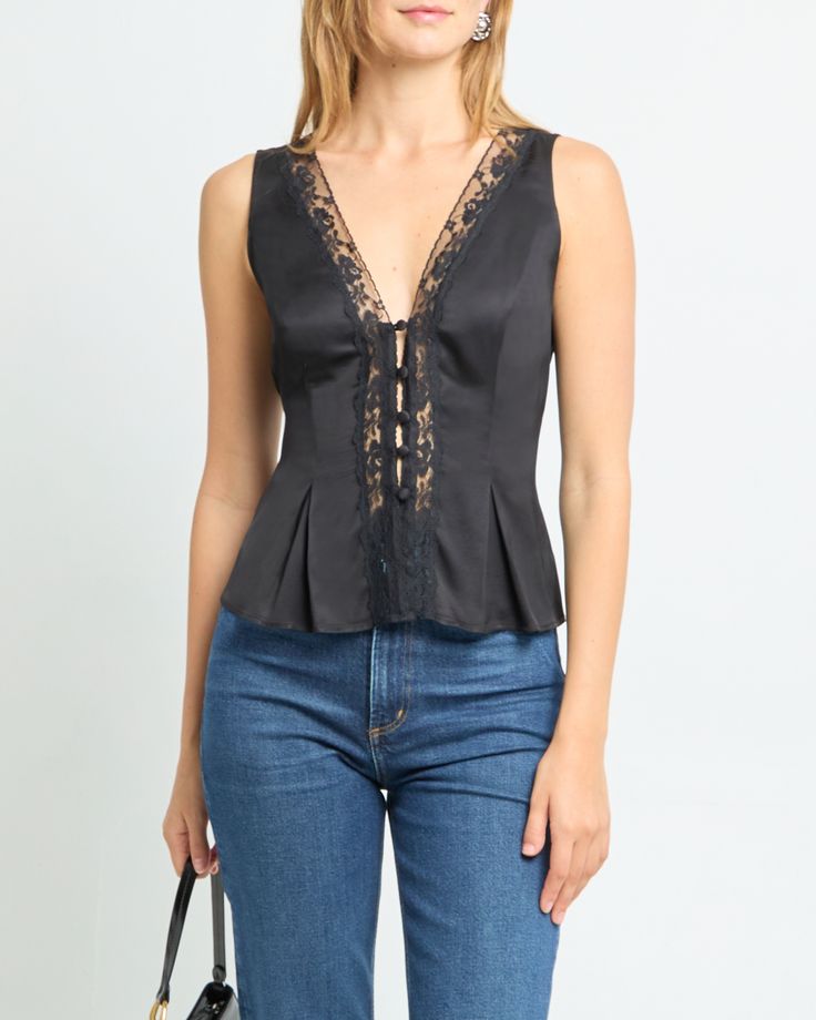 Bailey Top Fitted V-neck Lace Top Camisole, Feminine Lace V-neck Top, Elegant V-neck Top For Night Out In Spring, Fitted V-neck Lace Top For Party, Feminine V-neck Top For Night Out, Elegant Formal V-neck Top, Elegant V-neck Summer Tops, Evening Cami Tops With Lace Trim, Summer V-neck Lace Top For Night Out