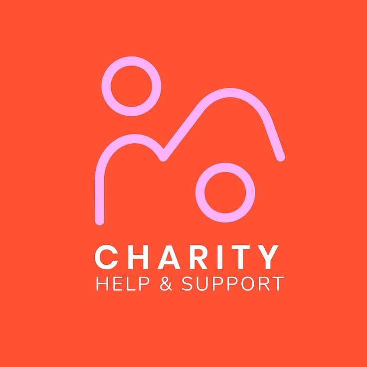 charity help and support logo on an orange background