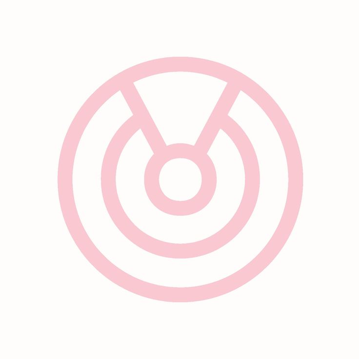 a pink circle with an arrow in the center